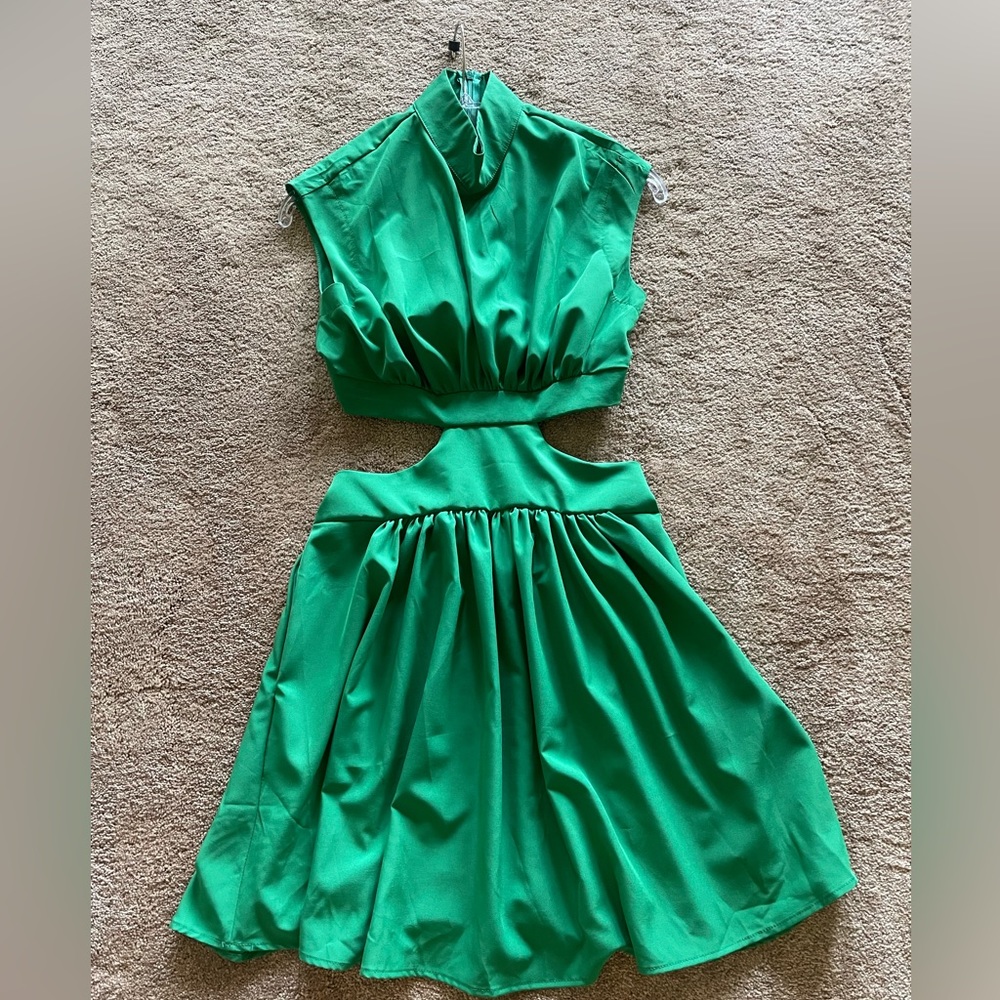 Emerald Green Cutout Cocktail Dress